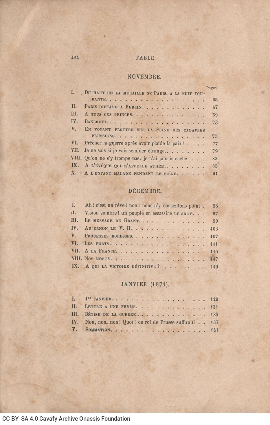 25 x 16 εκ. 10 σ. χ.α. + 427 σ. + 3 σ. χ.α., όπου στη ράχη η τιμή του βιβλίου “7 francs 